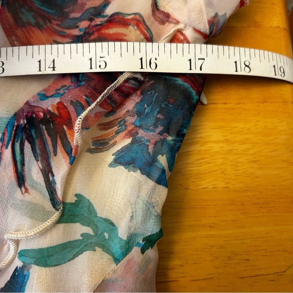 ANTHROPOLOGIE • Watercolor Floral Ruffle Strappy Back Mini Dress - Picture 15 of 16
